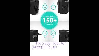 One Worldwide Travel Adapter and Wall Charger with USB Ports electronics travel traveladvice [upl. by Charita]