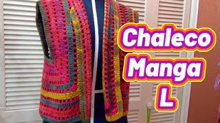 Chaleco Manga quotLquot Mariie Crochet [upl. by Georgette]