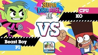 Gumball Super Disc Duel 2  Beast Boy and KO go ClawtoToe CN Games [upl. by Eleets233]