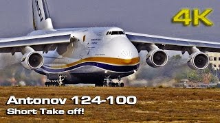 Antonov 124100 Short Take Off 4K [upl. by Enirhtac680]