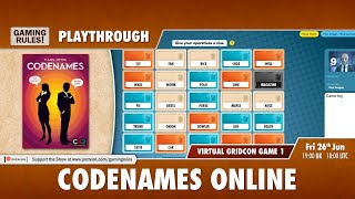 Codenames online playthrough  Virtual GridCon Game 1 [upl. by Erehs]