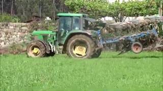 John Deere 6110 ploughing  Lavrar  Sementeira de Milho 2020 [upl. by Atiuqet543]