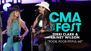 Terri Clark and Lainey Wilson – “Poor Poor Pitiful Me”  CMA Fest 2024 [upl. by Anaiuq]