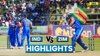 India Vs Zimbabwe Highlights 3rd T20 Shubman Gill Scores Fifty IND Beat ZIM By 23 Runs IND Vs ZIM [upl. by Millian]