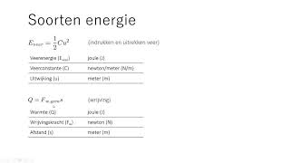 Natuurkunde energie 01 soorten energie [upl. by Editha299]