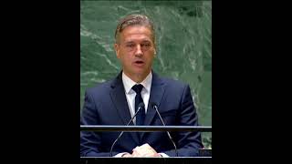 Slovenian Prime Minister Golob says quotNetanyahu stop the warquot at the UN General Assembly [upl. by Joane149]