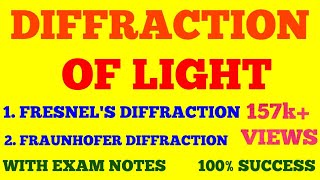 DIFFRACTION OF LIGHT  FRESNEL amp FRAUNHOFER DIFFRACTION  WAVE amp OPTICS  WITH EXAM NOTES [upl. by Ettelliw860]