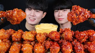 뱀파이어 치킨 리얼사운드 먹방ASMR MUKBANG SPICY FRIED CHICKEN amp SWEET CHICKEN スパイシーなチキン Gà ไก่ Ayam eating sounds [upl. by Stedman]