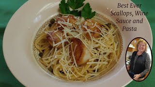 Best Ever Scallops Wine Sauce and Pasta recipe scallops pasta [upl. by Anuahsed]