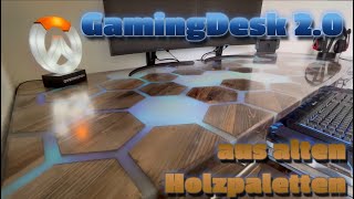 Epoxy Gaming Desk made of old Paletts [upl. by Anesuza]