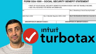 IRS Form 1099SSA  TurboTax Tutorial for Social Security [upl. by Kendry]