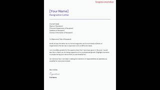 Resignation letter letter resignation application shorts [upl. by Piks873]