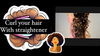 Curl your hair with straightener  simple way to curl by using straightener [upl. by Sdlonyer]