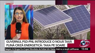 Guvernul introduce o nouă taxă în plină criză energetică Taxa pe soare [upl. by Nagel775]