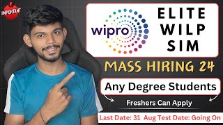 Wipro Mass Hiring 2024  Elite WILP amp SIM  Apply Now [upl. by Helsa386]