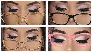 TUTORIAL DELINEADO de ojos para gafas lentes o anteojos PARA PRINCIPIANTES paso a paso [upl. by Akinal]