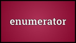 Enumerator Meaning [upl. by Carlina418]