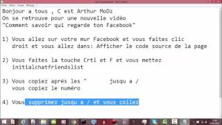 Comment savoir qui regarde ton mur facebook [upl. by Eanerb]