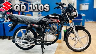 Suzuki GD 110S 2023  Black Colour Complete Review  Latest Price in Pakistan  Auto Insights [upl. by Marashio]