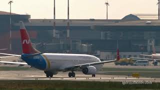 Plane of Nordwind Airlines on taxiway [upl. by Mcknight551]