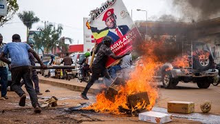 Deadly clashes in Uganda over arrest of Bobi Wine [upl. by Kcinnay]