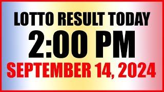 Lotto Result Today 2pm September 14 2024 Swertres Ez2 Pcso [upl. by Weed]