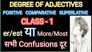 Degree of adjective class1 positivedegree comparativedegree superlativedegree Englishguru [upl. by Fabyola]