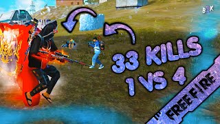 B2K 1 VS 4 CRAZY GAMEPLAY  33 KILLS 🔥 [upl. by Ilyah]