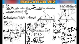 If AD and PM are the medians of triangles ABC and PQR respectively where triangle abc  triangle pqr [upl. by Naras]