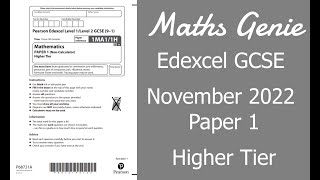 Edexcel Higher Paper 1 November 2022 Exam Walkthrough [upl. by Otirecul354]