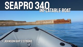 Inflatable Boat  Seapro 340 Inflatable Boat SIB  6hp Johnson Outboard Motor  GoPro [upl. by Garreth]