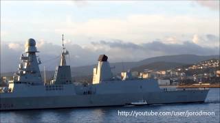 Italian destroyer D554 CAIO DUILIO leaving La Coruña [upl. by Salot]