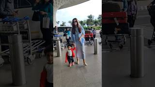 Gauhar Khan snapped with son at airport gauharkhan gauharkhanbigboss [upl. by Aleece]