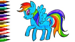 Rainbow Dash From My Little Pony  How to Draw Rainbow Dash  My Little Pony  Rainbow Dash Drawing [upl. by Mayap]