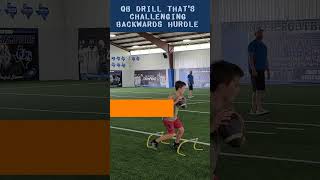 Challenging Quarterback Drills  Backwards Hurdle quarterbackdrills [upl. by Neztnaj]