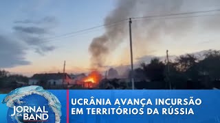 Ucrânia avança incursão em territórios da Rússia  Jornal da Band [upl. by Acirne757]