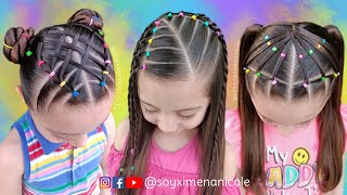 3 PEINADOS FÁCILES PARA NIÑAS 💖✨🌈 RECOPILACIÓN 💕3 EASY HAIRSTYLES FOR GIRLS [upl. by Rodgiva652]