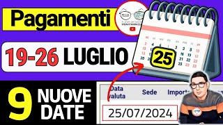 Inps PAGA 25 LUGLIO ➜ DATE PAGAMENTI ADI ASSEGNO UNICO CARTA ACQUISTI NASPI PENSIONI BONUS 100€ SFL [upl. by Redleh]