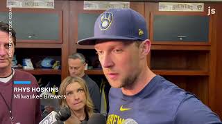 Rhys Hoskins off to hot start sums up the Brewers start to the 2024 season post game highlights [upl. by Jorrie]