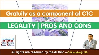 Gratuity as a Component of CTC  LEGALITY  PROS amp CONS [upl. by Orsay]