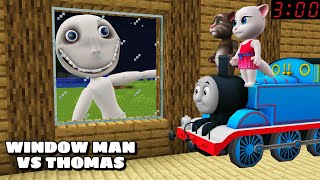 THE MAN FROM THE WINDOW VS THOMAS TRAIN in Minecraft 3 AM  Gameplay  Coffin Meme [upl. by Antone963]