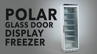 Polar Glass Door Display Freezer 365Ltr White CB921 [upl. by Allesig58]