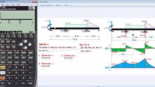 Diagrama De Momento Flector Y Fuerza Cortante con la calculadora hp 50  Paso a Paso a paso [upl. by Ojiram]