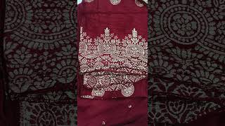 Roman silk soft fabric cloth chiffon dupatta nice hand embroidery work for DM 9948795120 [upl. by Sabian]