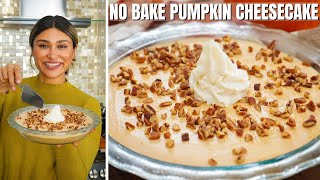 Keto No Bake Pumpkin Cheesecake Low Carb Cheesecake Recipe [upl. by Elyrehc]