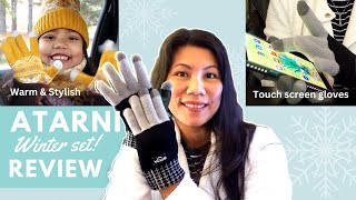 Atarni Winter Set Review  Gloves Hat and Scarf  amazon finds [upl. by Tandi350]