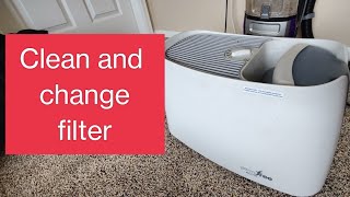 How to clean and change filter on germfree Honeywell home humidifier [upl. by Ylreveb]