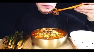 ASMR MUKBANG Spicy Webfoot Octopus Ramyeon and Boiled Rice 쭈꾸미 마열라면과 라밥 [upl. by Irrep]