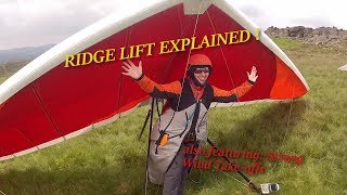 Hang gliding instruction amp in flight commentary  RIDGE LIFT Also strong wind takeoffs [upl. by Alfons]