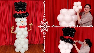 How to build a Snowman Balloon Column [upl. by Peta]